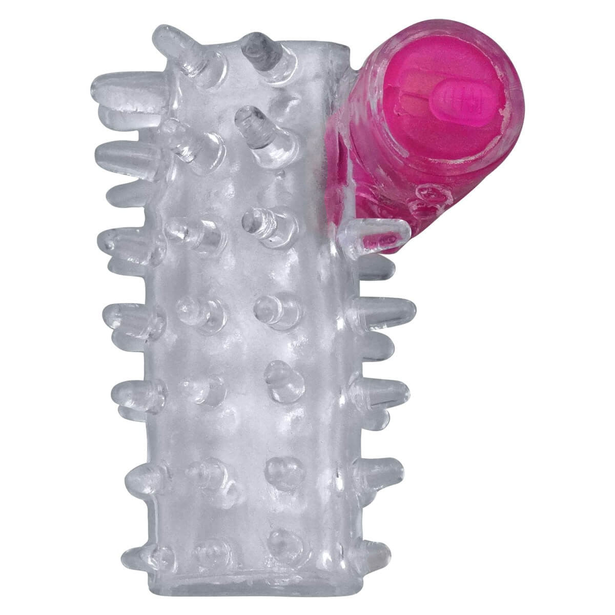 Meia Capa Peniana com Mini Cápsula Vibratória e Estimulador Clitoriano Sexy Import
