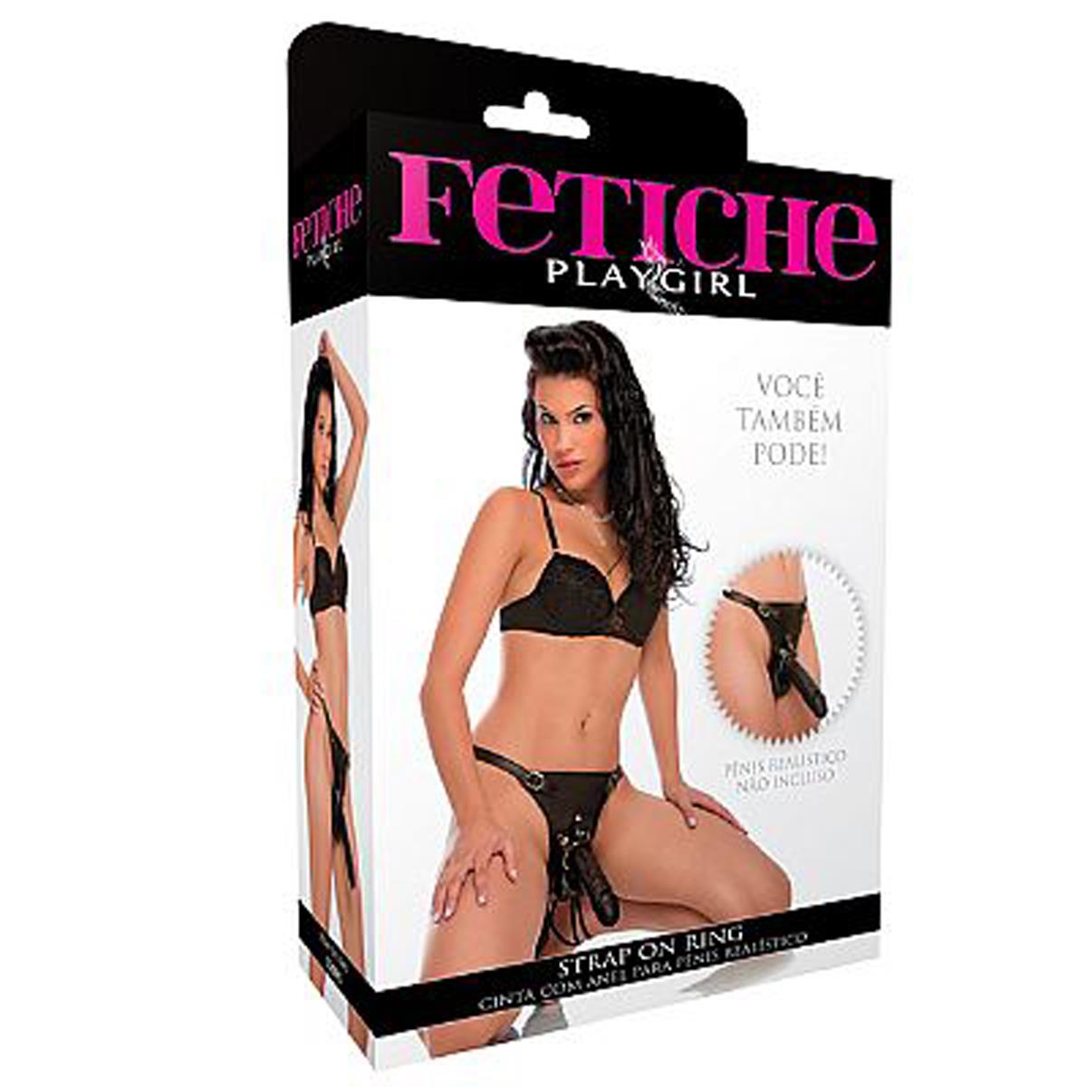 Strap On Ring - cinta com anel para pênis realístico Fetiche Play Girl  - Miess