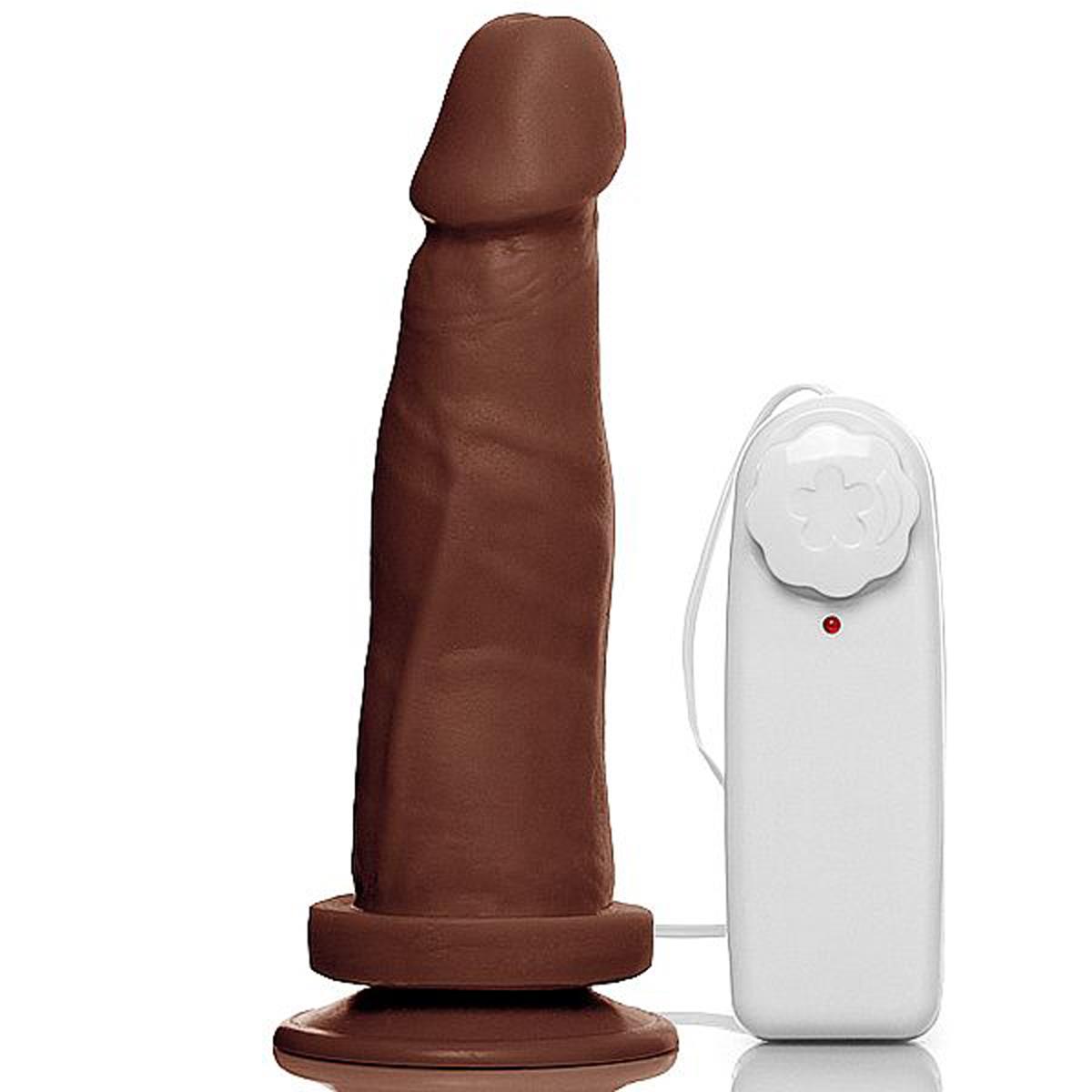 Prótese 8 com Ventosa e Vibro Marrom Adão e Eva - Miess