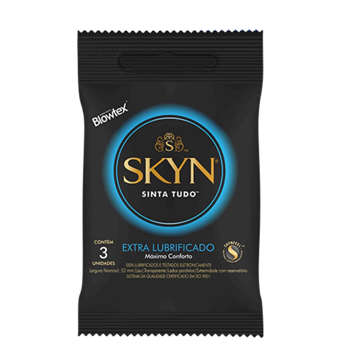 Preservativos Skyn Extra Lubrificado Máximo Conforto com 3 unidades Blowtex