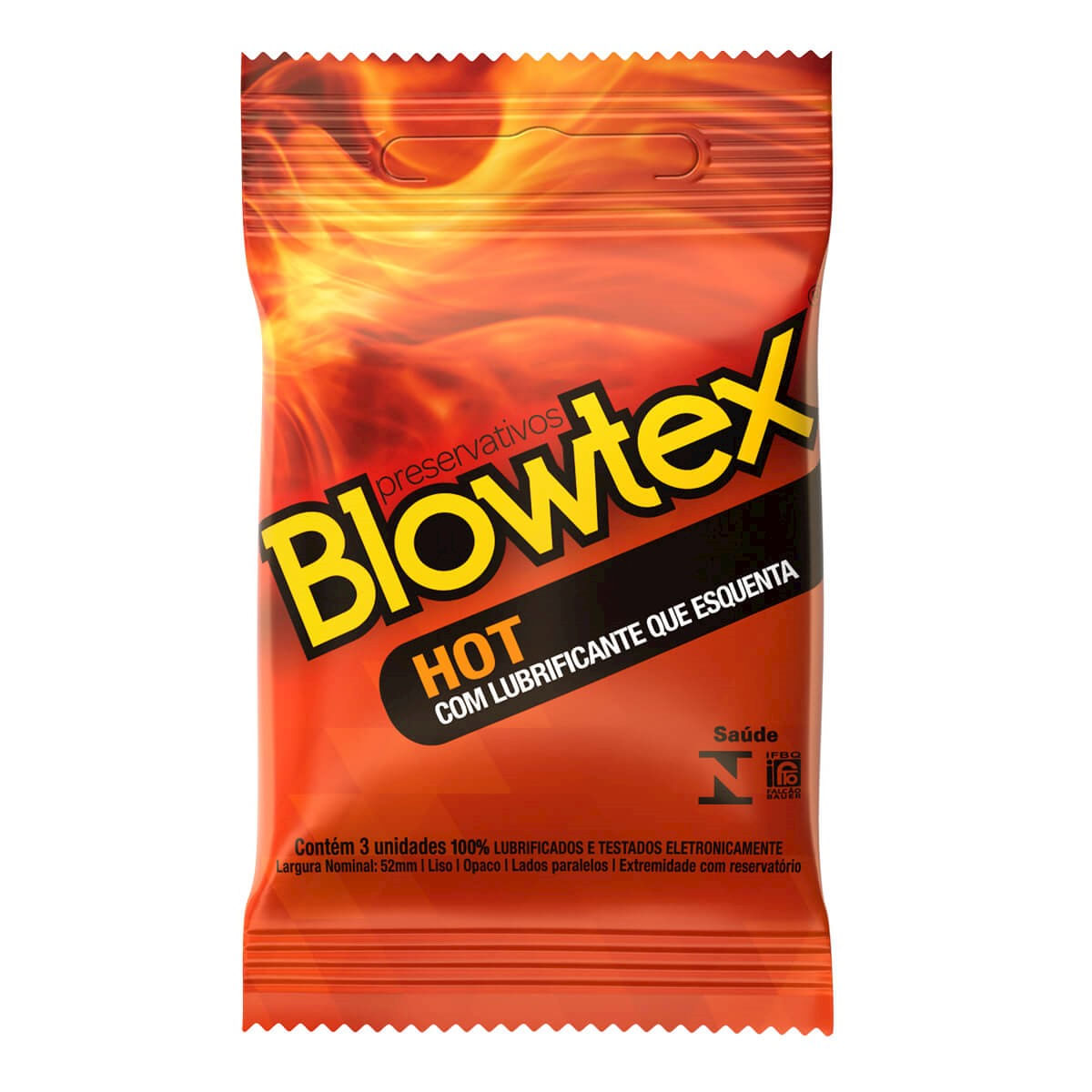 Preservativo Hot com Lubrificante que Esquenta com 3 unidades Blowtex Preservativo Hot com Lubrificante que Esquenta com 3 unidades Blowtex