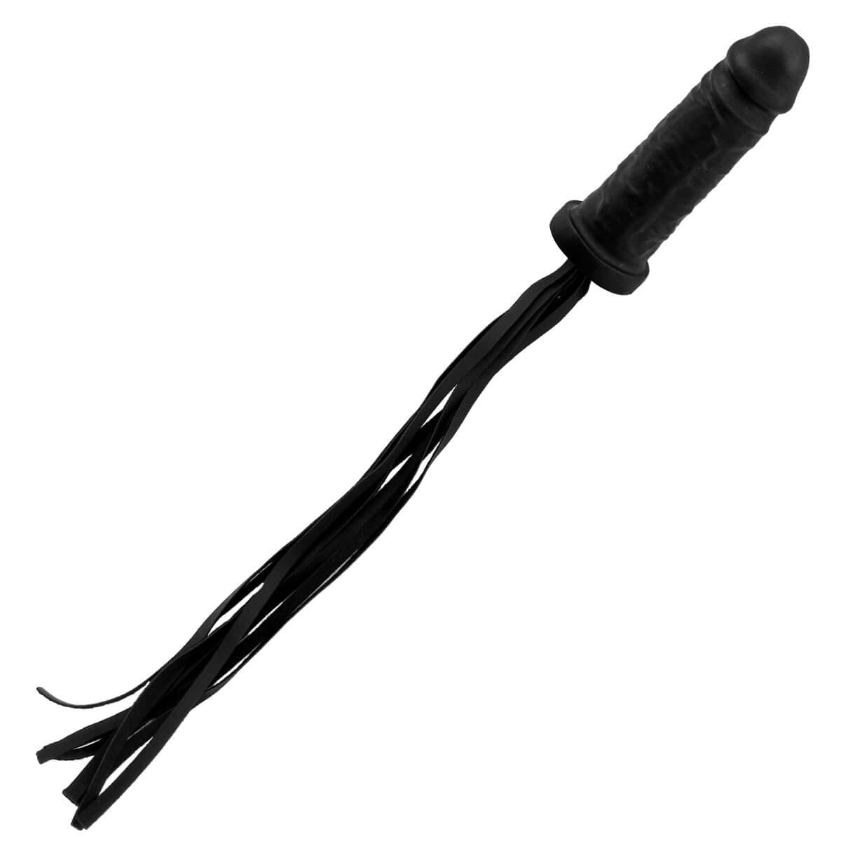 Chicote com Prótese Preta com 14 cm Brasil Fetiche Chicote com Prótese Preta com 14 cm Brasil Fetiche