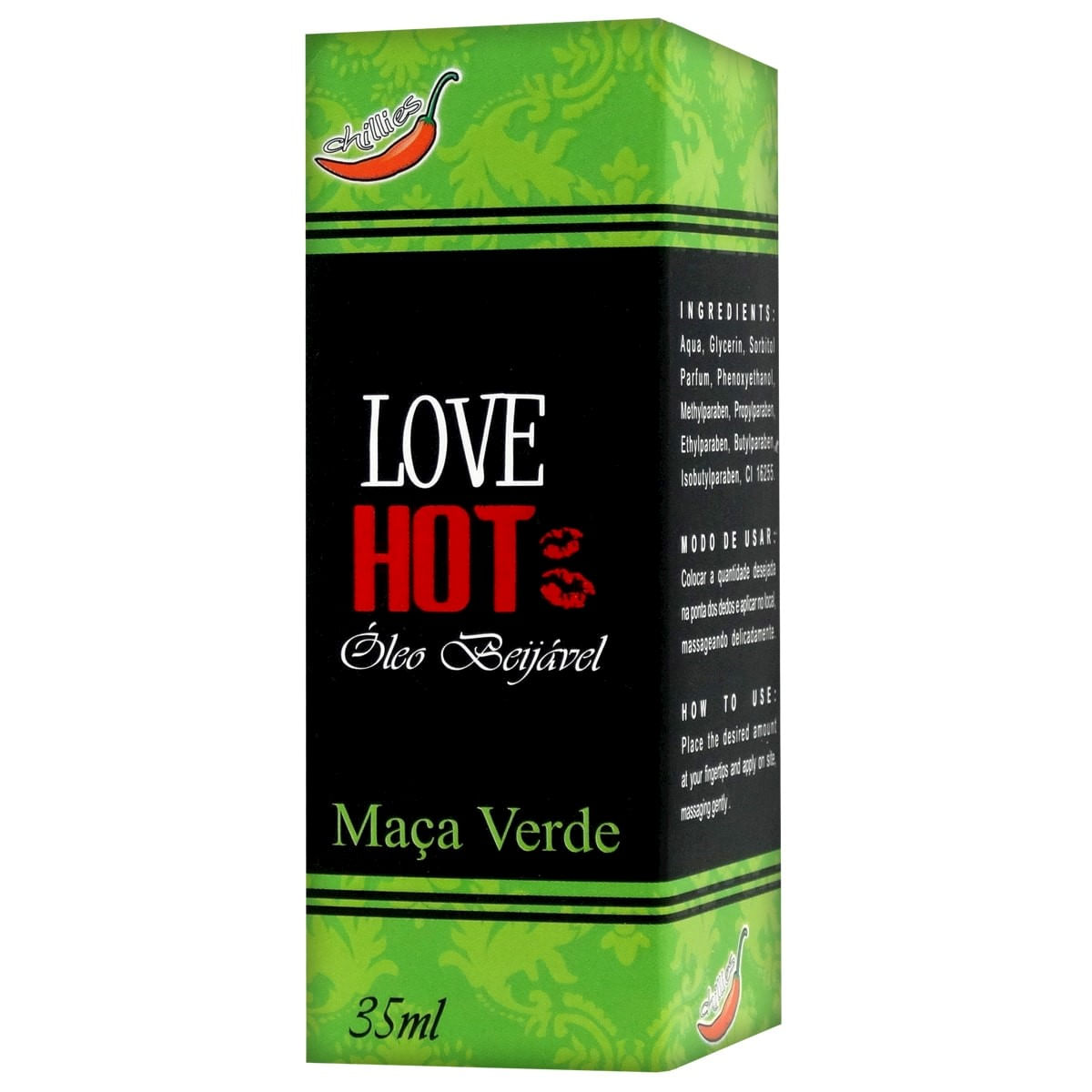 Love Hot Óleo Beijável de Maça Verde 35ml Chillies