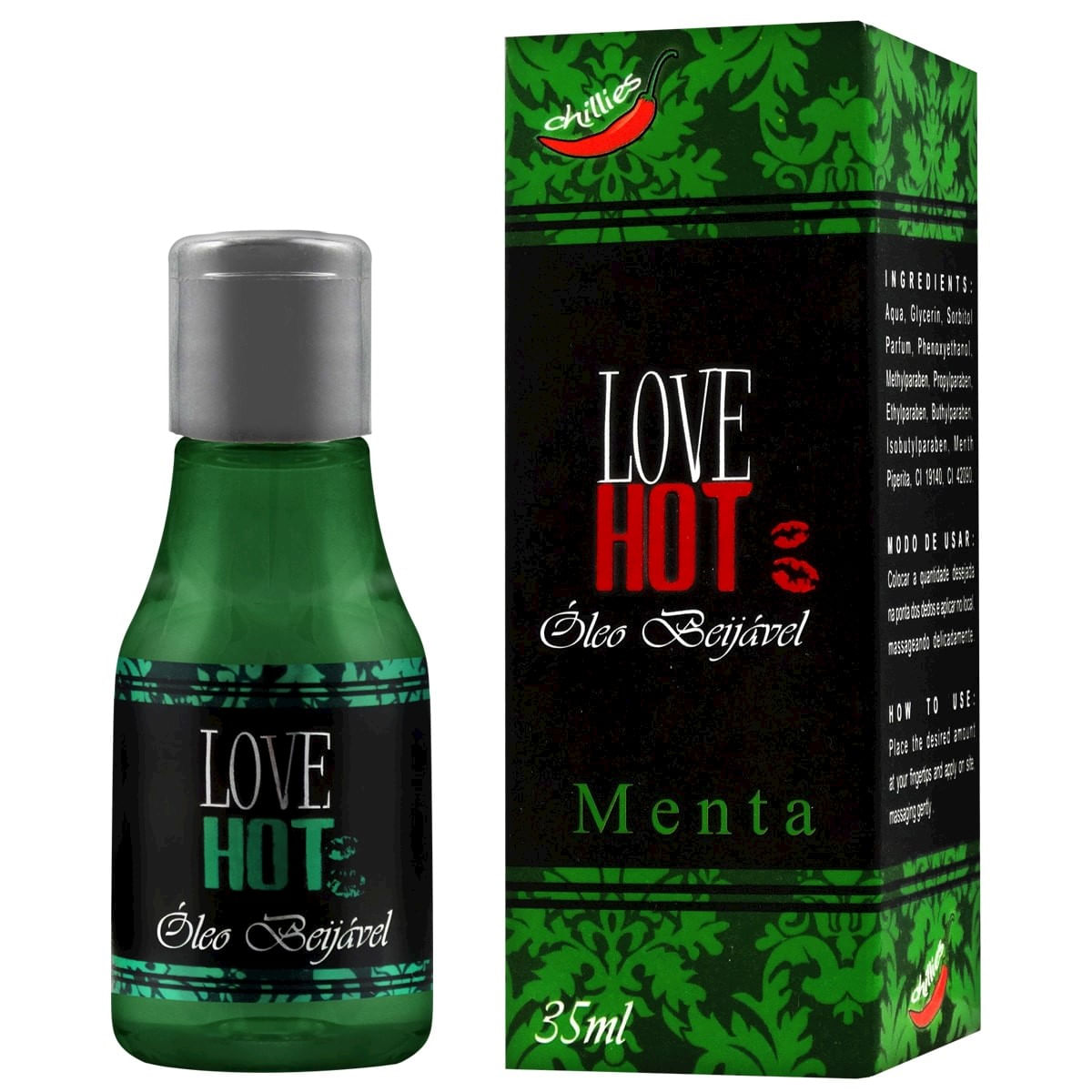 Love Hot Óleo Beijável de Menta 35ml Chillies Love Hot Óleo Beijável de Menta 35ml Chillies