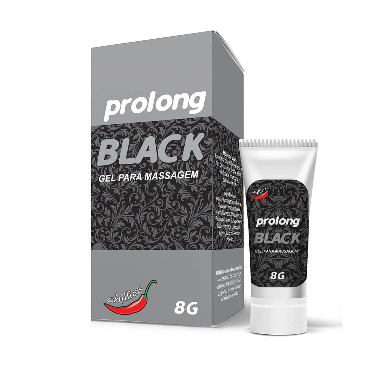 Prolong Black Gel Retardador para Massagem 8g Chillies