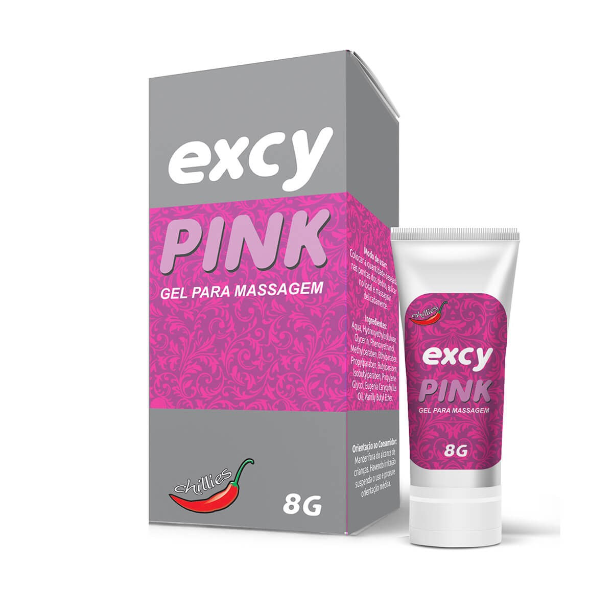 Excy Pink Gel Excitante para Massagem 8g Chillies
