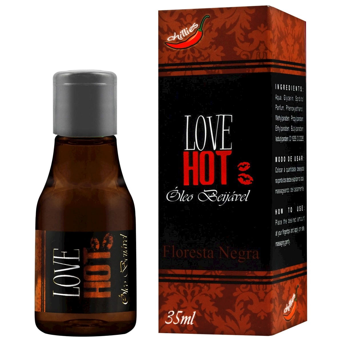 Love Hot Óleo Beijável de Floresta Negra 35ml Chillies