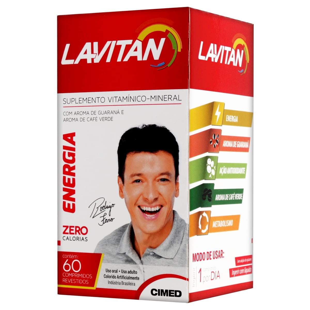 Lavitan Suplemento Vitamínico Mineral com Aroma de Guaraná e Café Verde 60 comprimidos Cimed