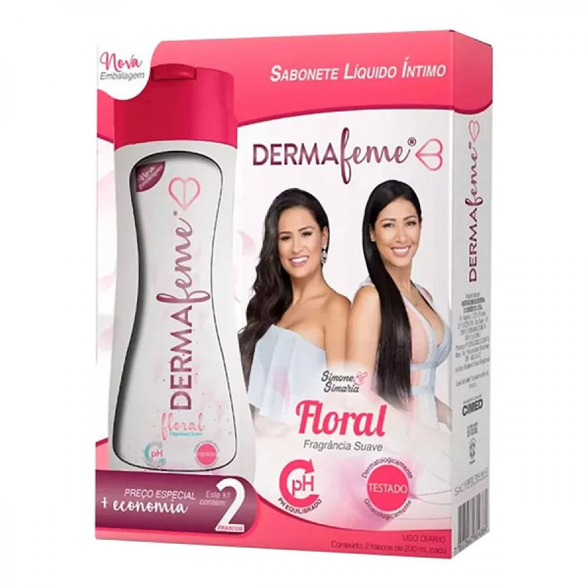 Kit Dermafeme Floral Sabonete Líquido Íntimo 200ml Cimed