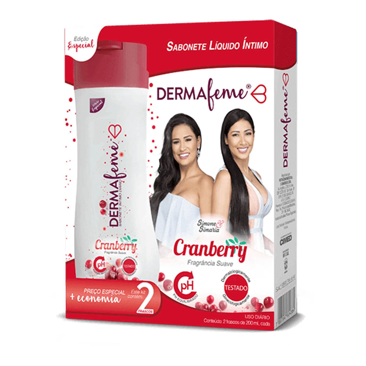 Kit Dermafeme Cranberry Sabonete Líquido Íntimo 200ml Cimed