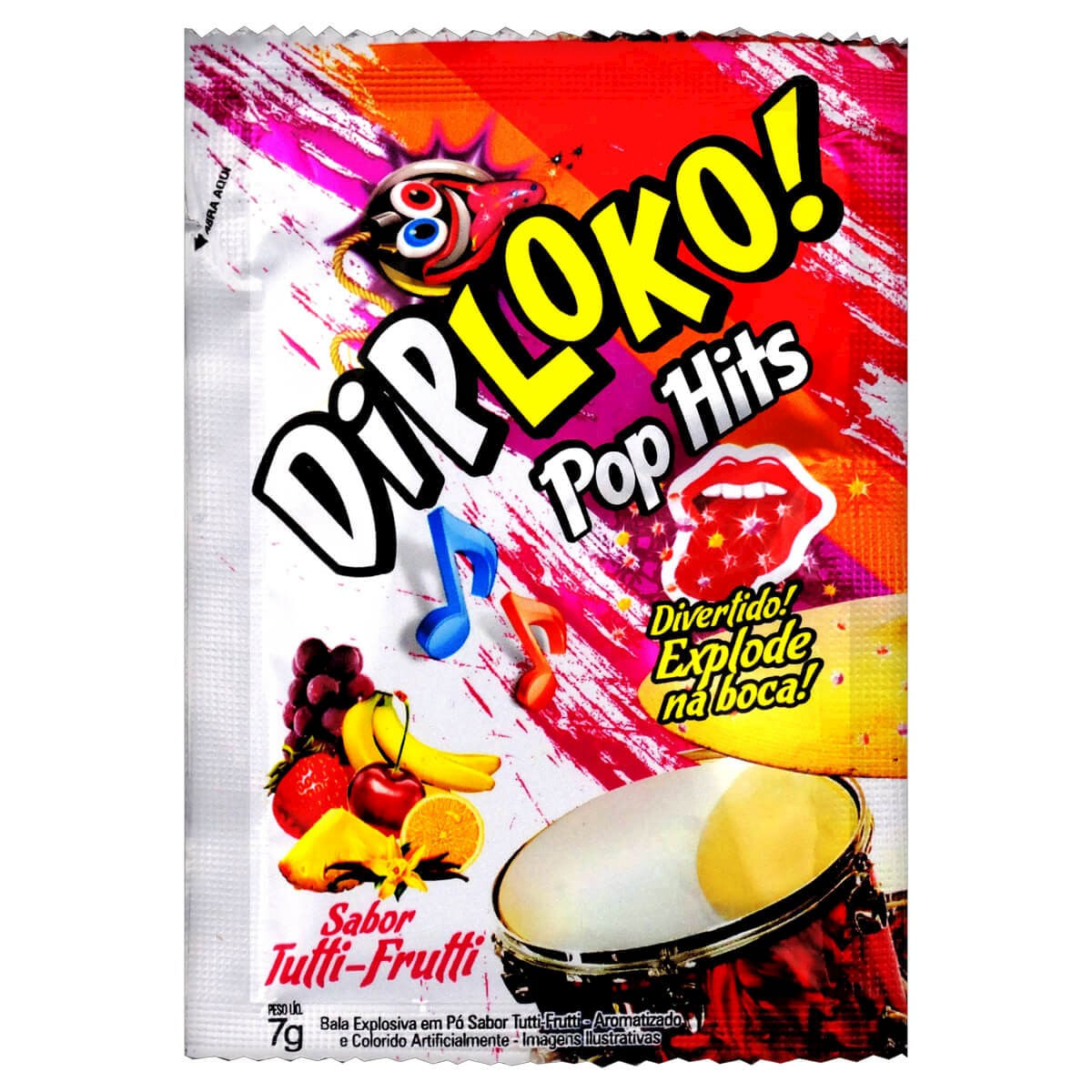 Dip Loko Pop Hits Balas Explosivas Comestíveis 7g Danilla Foods