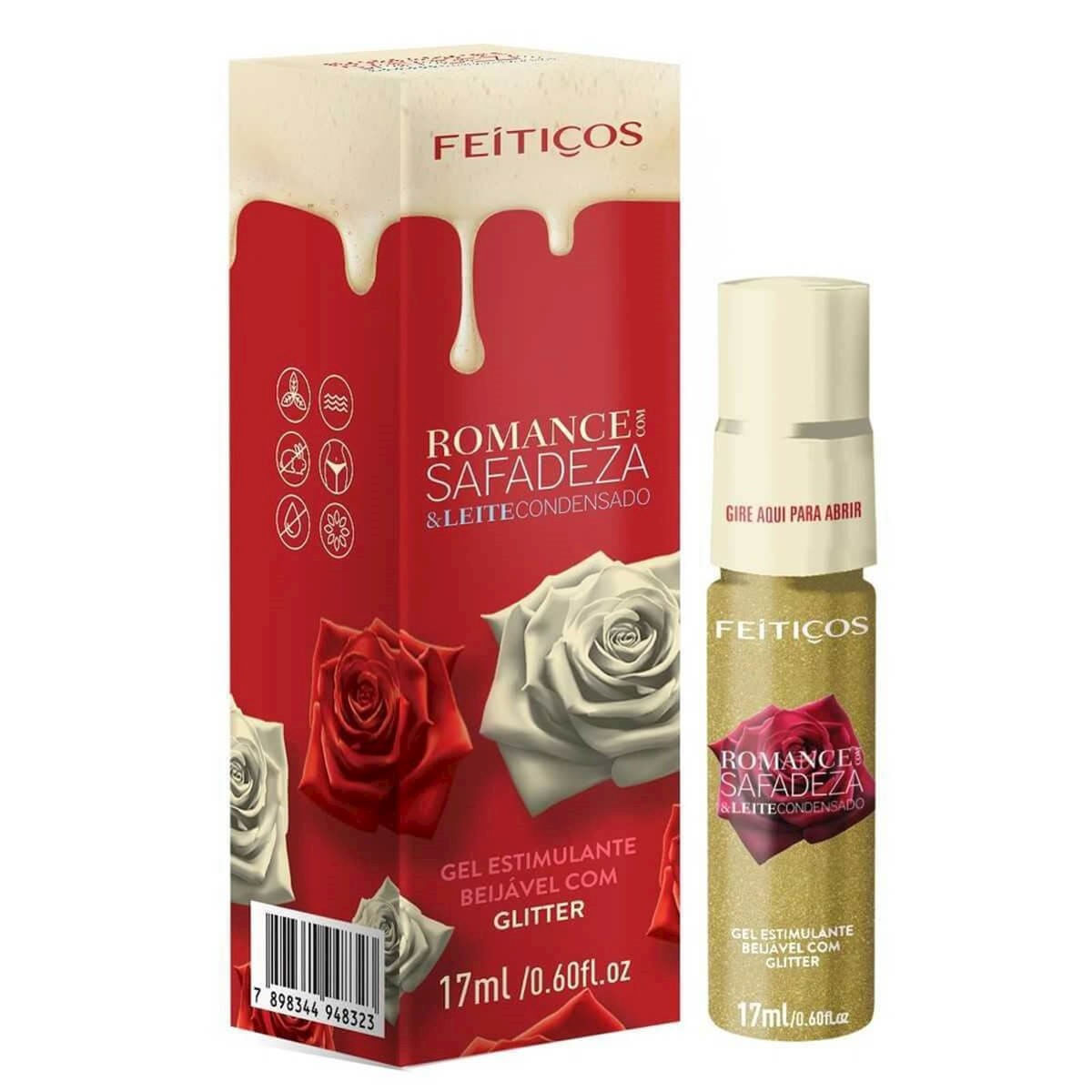 Romance com Safadeza Leite Condensado Gel Estimulante Beijável com Glitter Feitiços