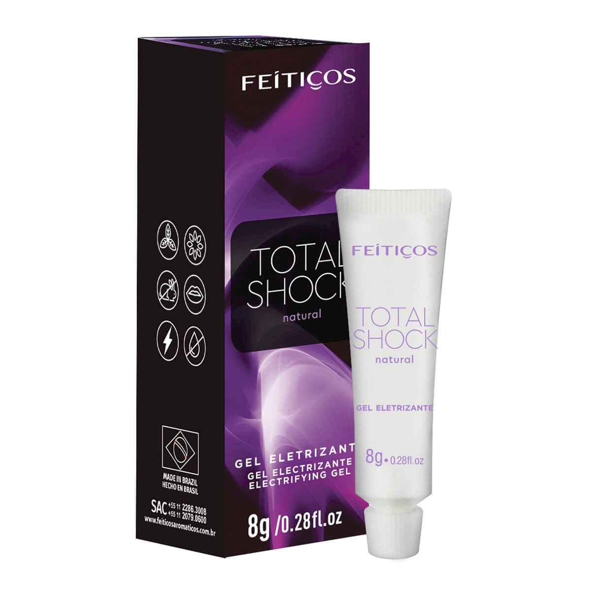 Total Shock Natural Gel Eletrizante 8g Feitiços Aromáticos