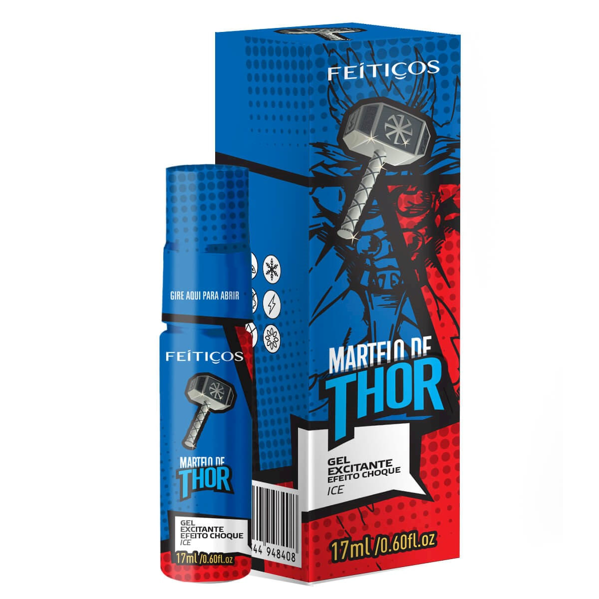 Martelo de Thor Gel Excitante Masculino Ice 17ml Feitiços Aromáticos