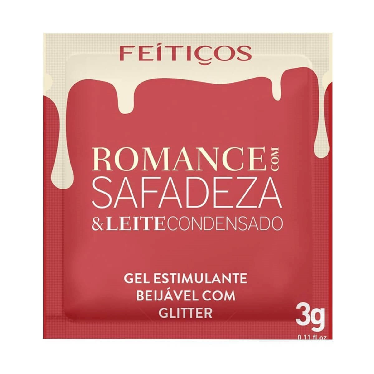 Romance com Safadeza e Leite Condensado Gel Estimulante Beijável Sache 3g Feitiços Aromáticos