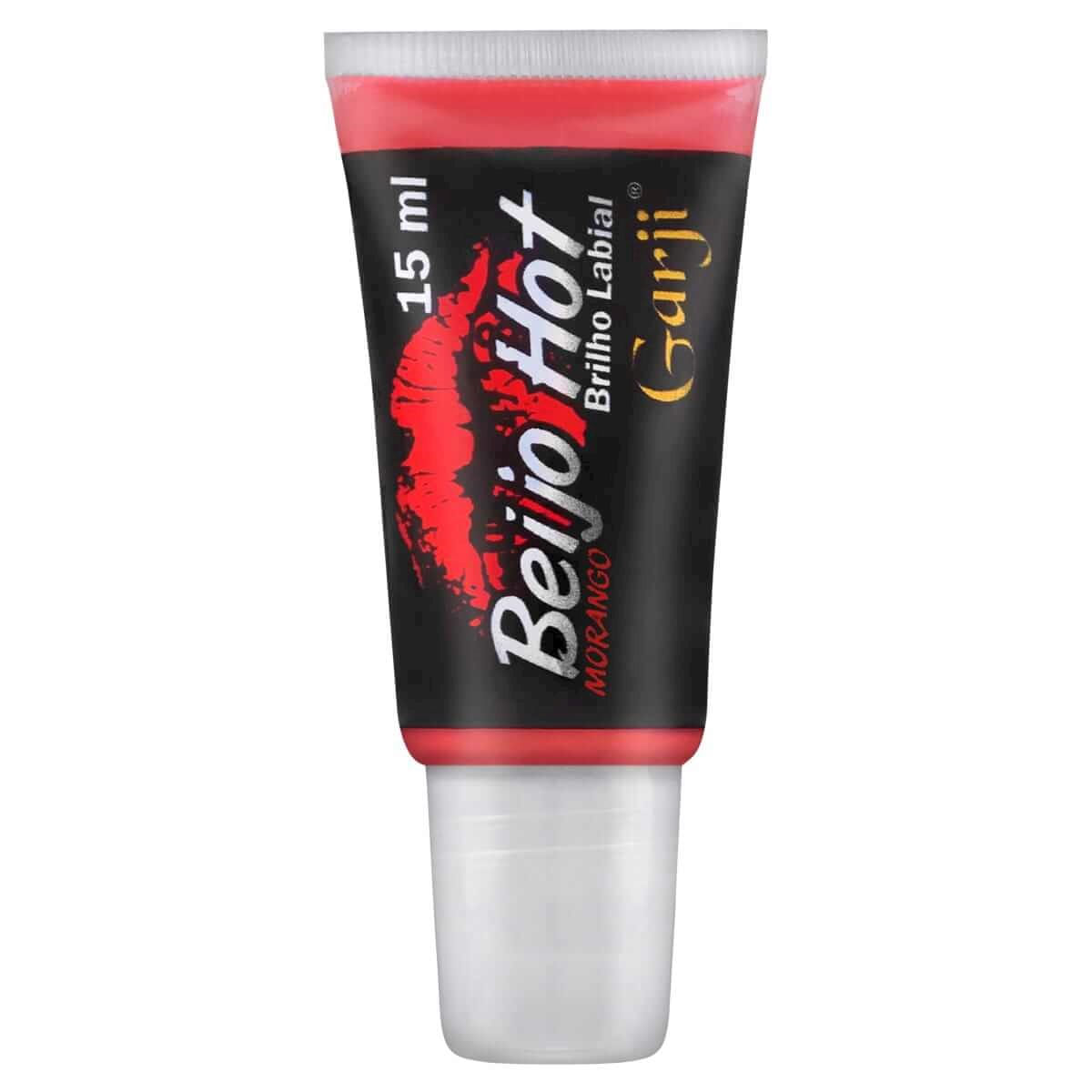 Beijo Hot Brilho Labial de Morango 15ml Garji Beijo Hot Brilho Labial de Morango 15ml Garji