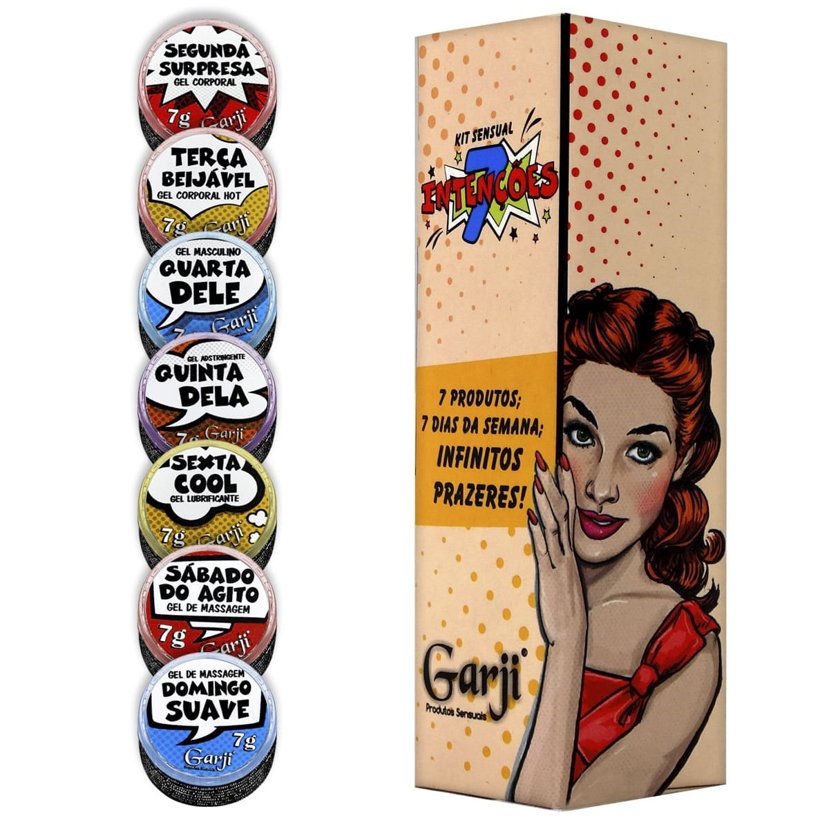 Kit Sensual 7 Intenções Infinitos Prazeres Garji