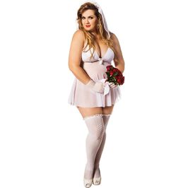 Fantasia Noivinha Linha Requinte Plus Size Hot Flowers