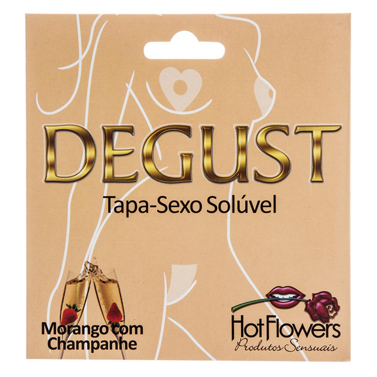 Degust Tapa Sexo Solúvel Flor Morango com Champanhe Hot Flowers