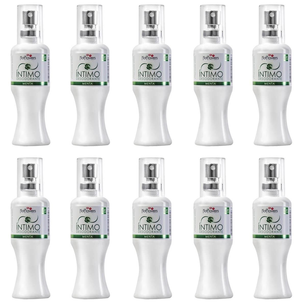Desodorante Íntimo de Menta 35ml no Atacado Kit com 10 unidades Hot Flowers