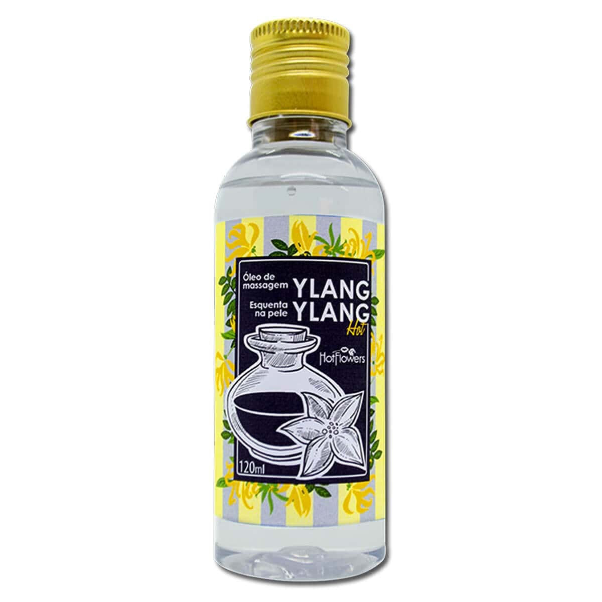 Óleo de Massagem Sensual Ylang Ylang Hot Esquenta na Pele 120ml Hot Flowers
