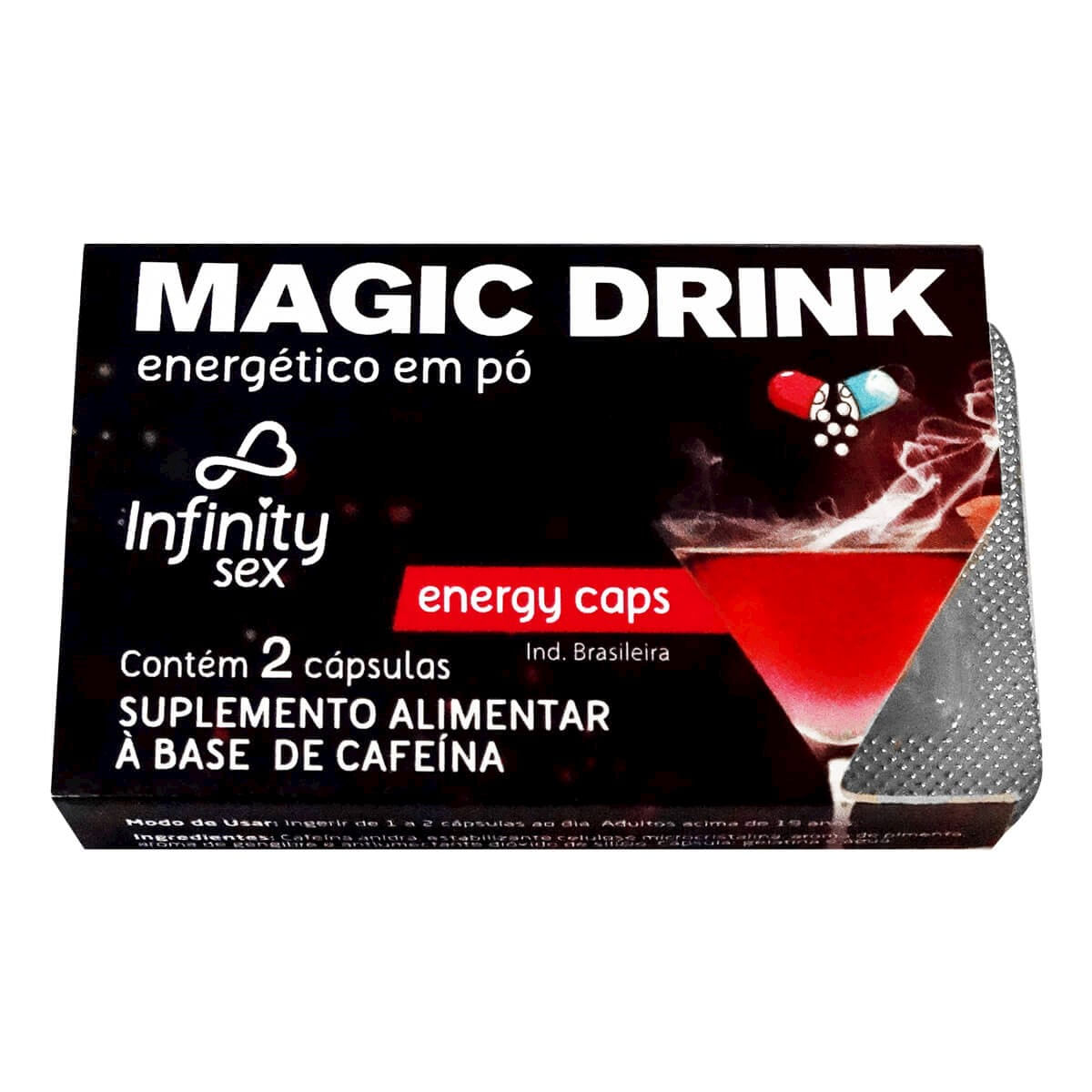 Magic Drink Energético em Pó com 2 Cápsulas Infinity Sex