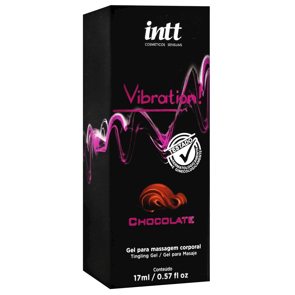 Vibration! Gel para Massagem Corporal Sabor Chocolate 17g INTT