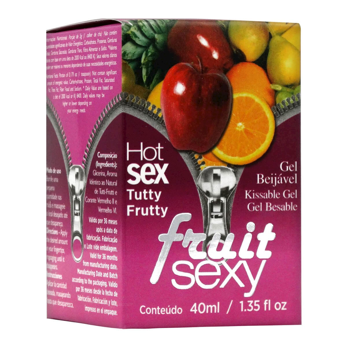 Fruit Sexy Gel Beijável Sabor Tutty Frutty 40ml Intt