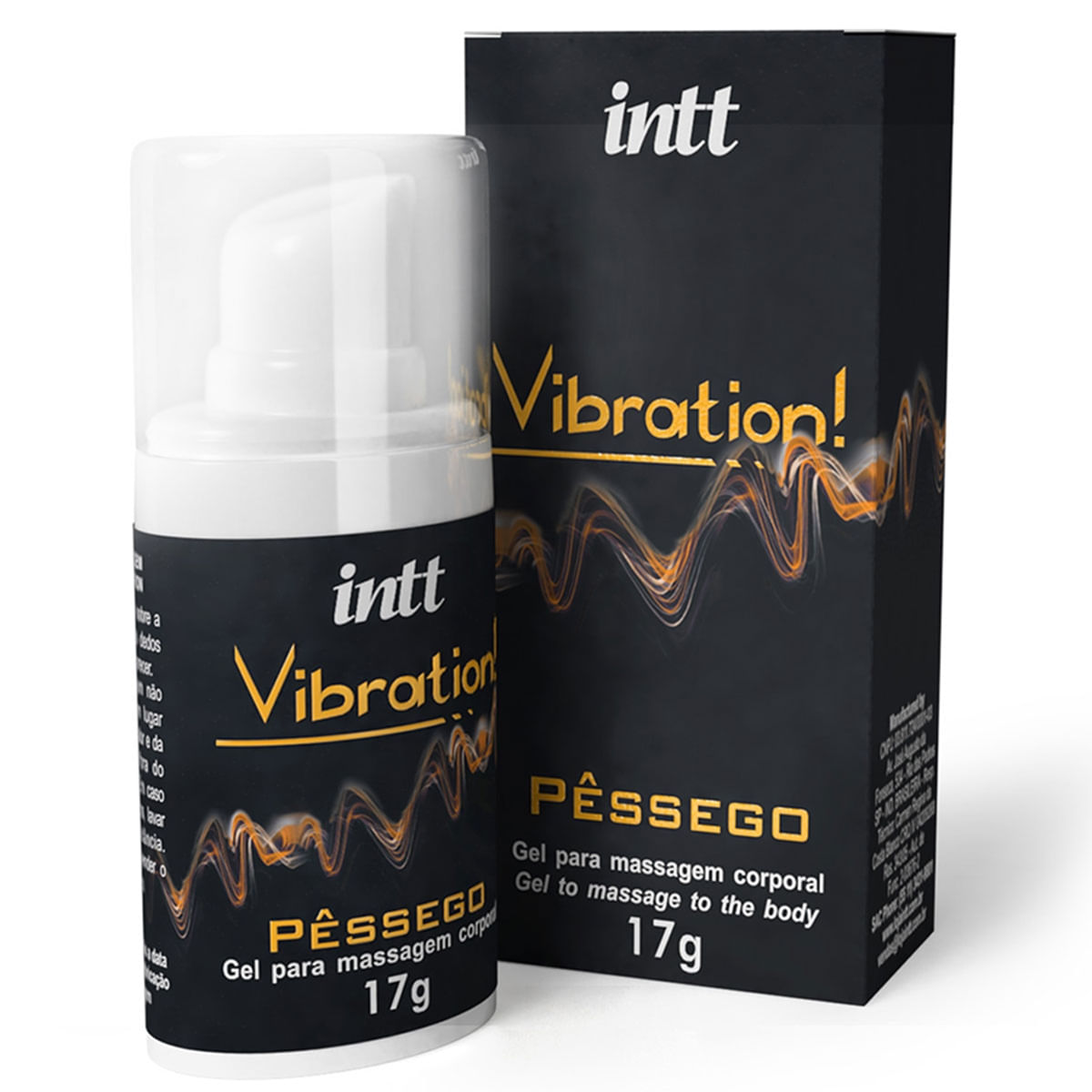 Vibration! Gel para Massagem Corporal  Sabor Pêssego 17g INTT - Miess