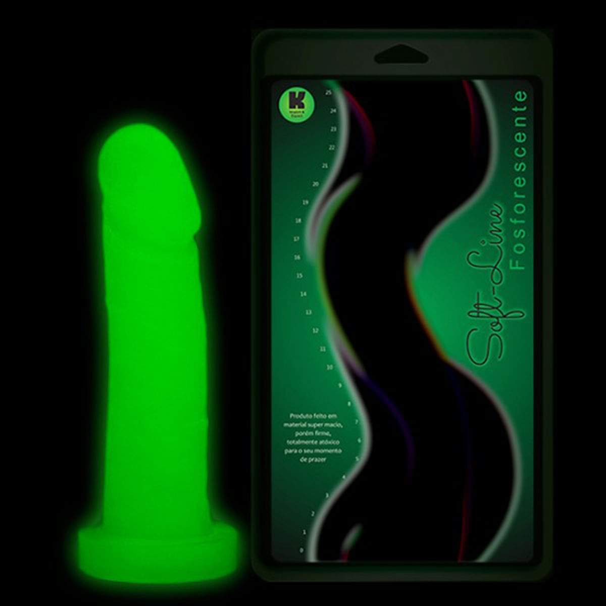 Prótese Fosforescente Realística Macia e Flexível com Veias Salientes Soft Line 16cm x 3,7 cm Prótese Fosforescente Realística Macia e Flexível com Veias Salientes Soft Line 16cm x 3,7 cm