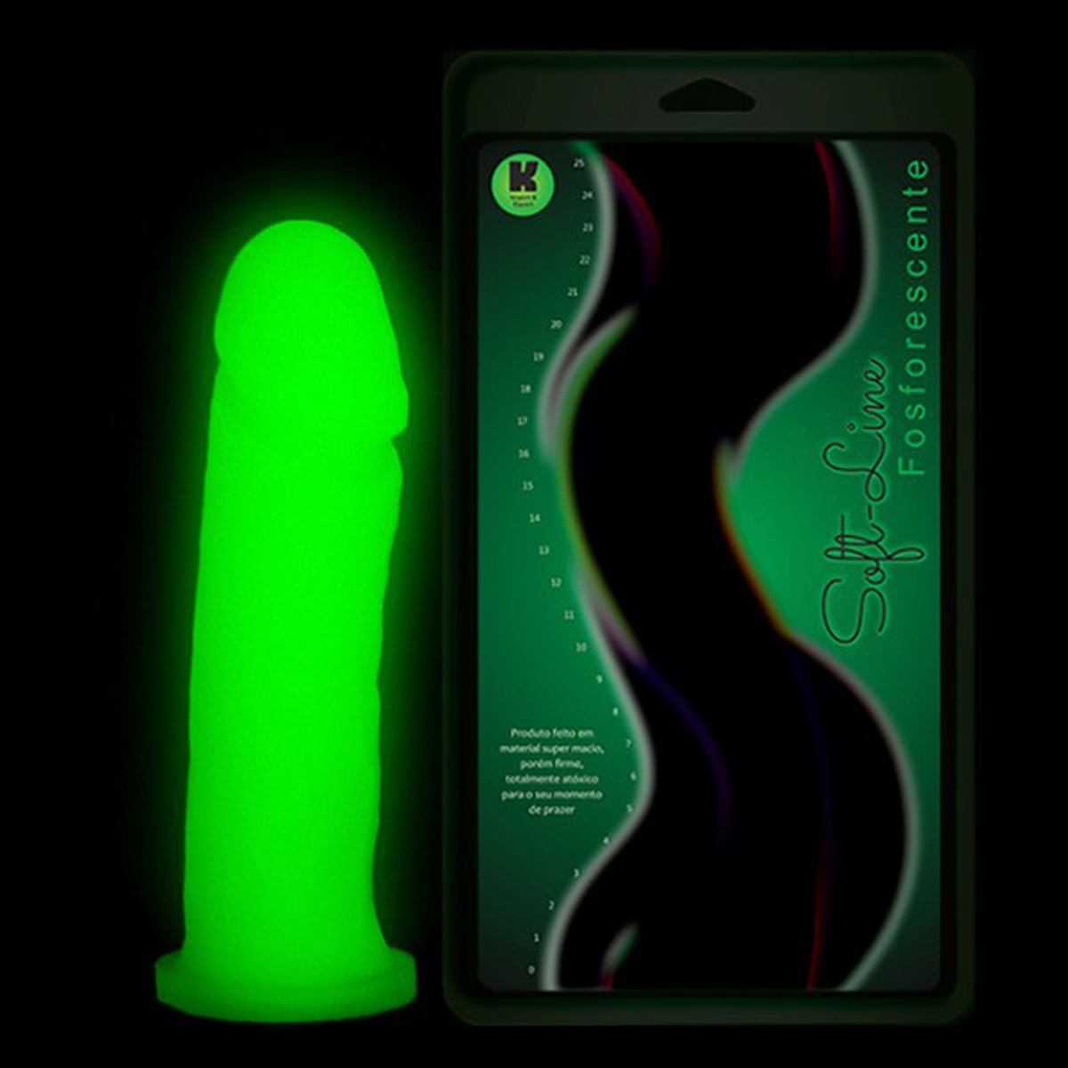 Prótese Fosforescente Realística Macia e Flexível com Veias Salientes Soft Line 17 cm x 4 cm