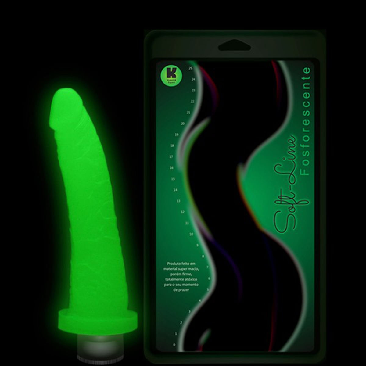 Prótese com Vibrador Interno Fosforescente 18 cm x 3,5 cm Prótese com Vibrador Interno Fosforescente 18 cm x 3,5 cm