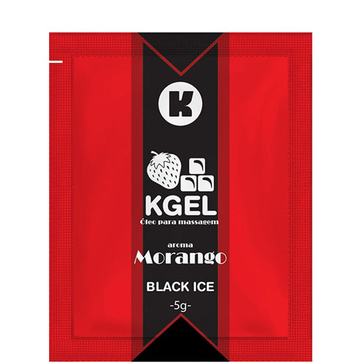Óleo para Massagem Corporal Morango Black Ice 5g Kgel