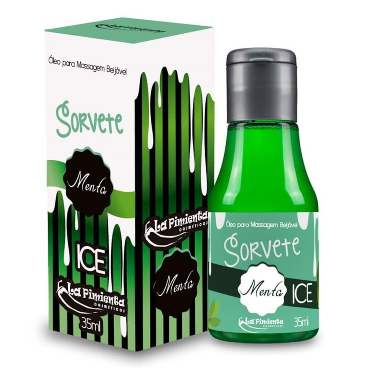 Óleo Beijável Sorvete para Massagem Ice de Menta 35ml La Pimienta