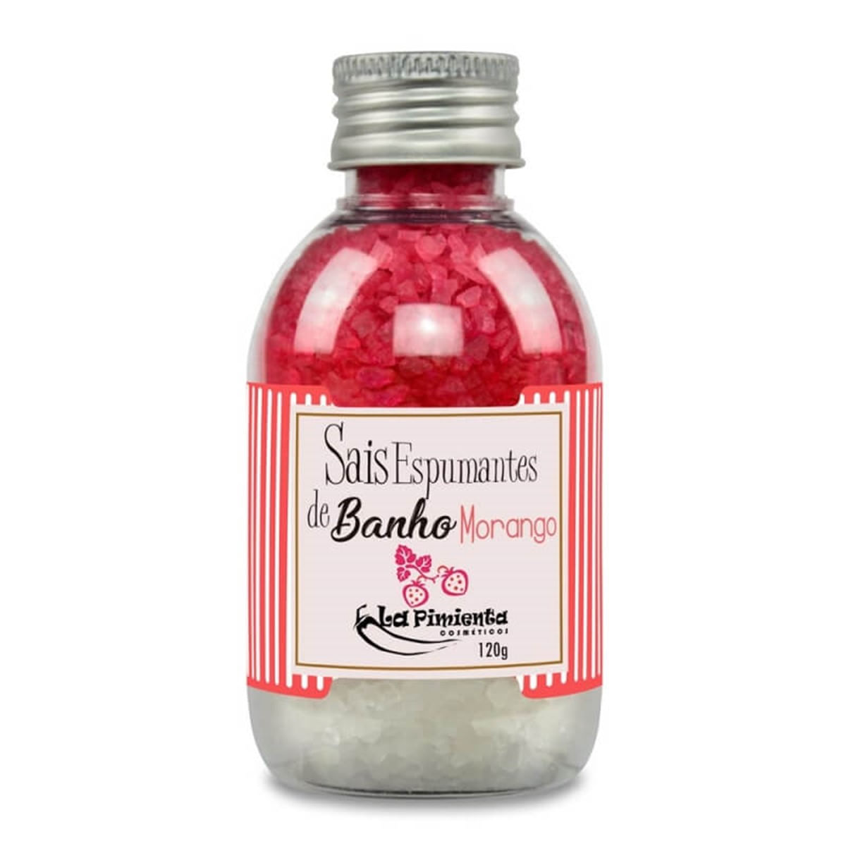 Sais de Banho Sensual de Morango 120g La Pimienta
