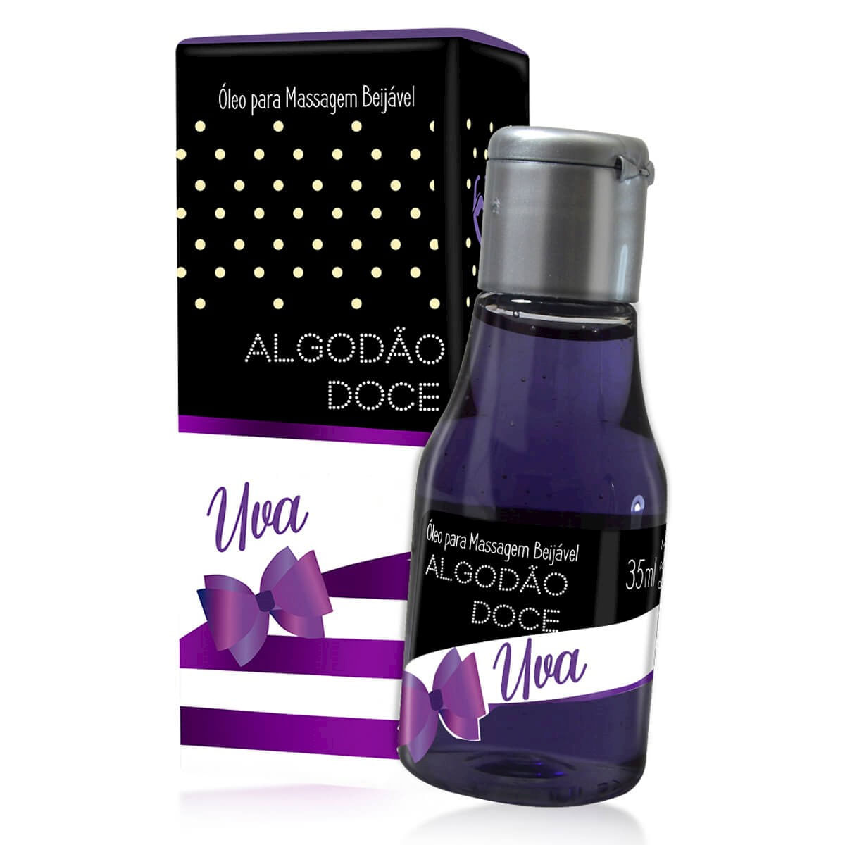 Algodão Doce Óleo para Massagem Beijável de Uva Hot 35ml La Pimienta Algodão Doce Óleo para Massagem Beijável de Uva Hot 35ml La Pimienta