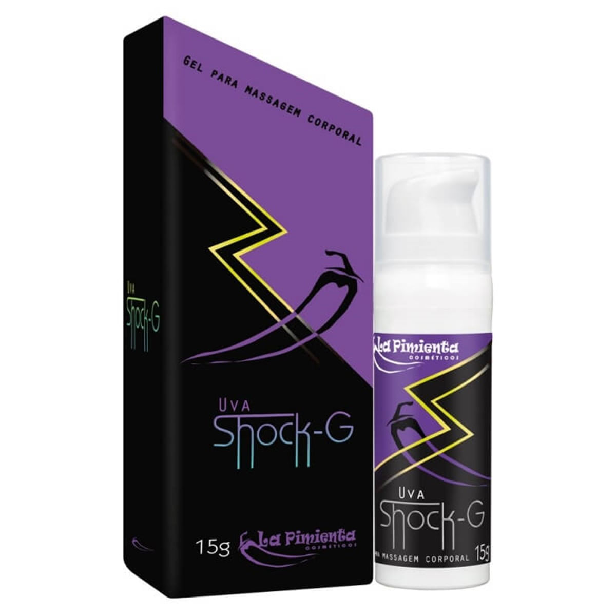 Shock G Gel para Massagem Beijável de Uva Hot 15ml La Pimienta Shock G Gel para Massagem Beijável de Uva Hot 15ml La Pimienta