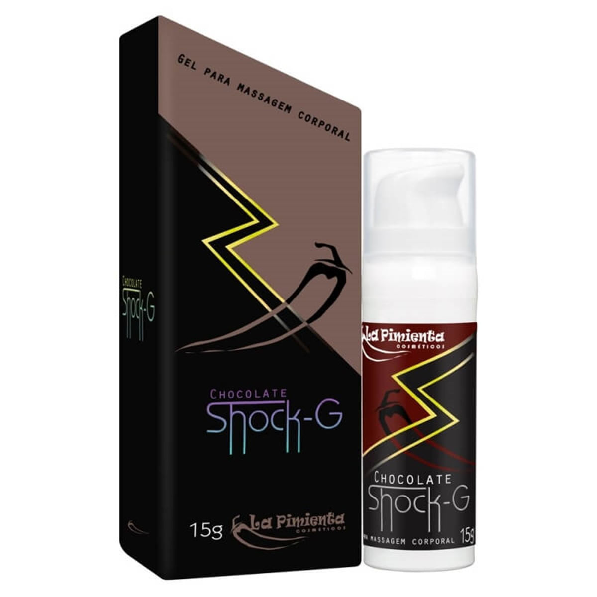 Shock G Gel para Massagem Beijável de Chocolate Hot 15ml La Pimienta Shock G Gel para Massagem Beijável de Chocolate Hot 15ml La Pimienta