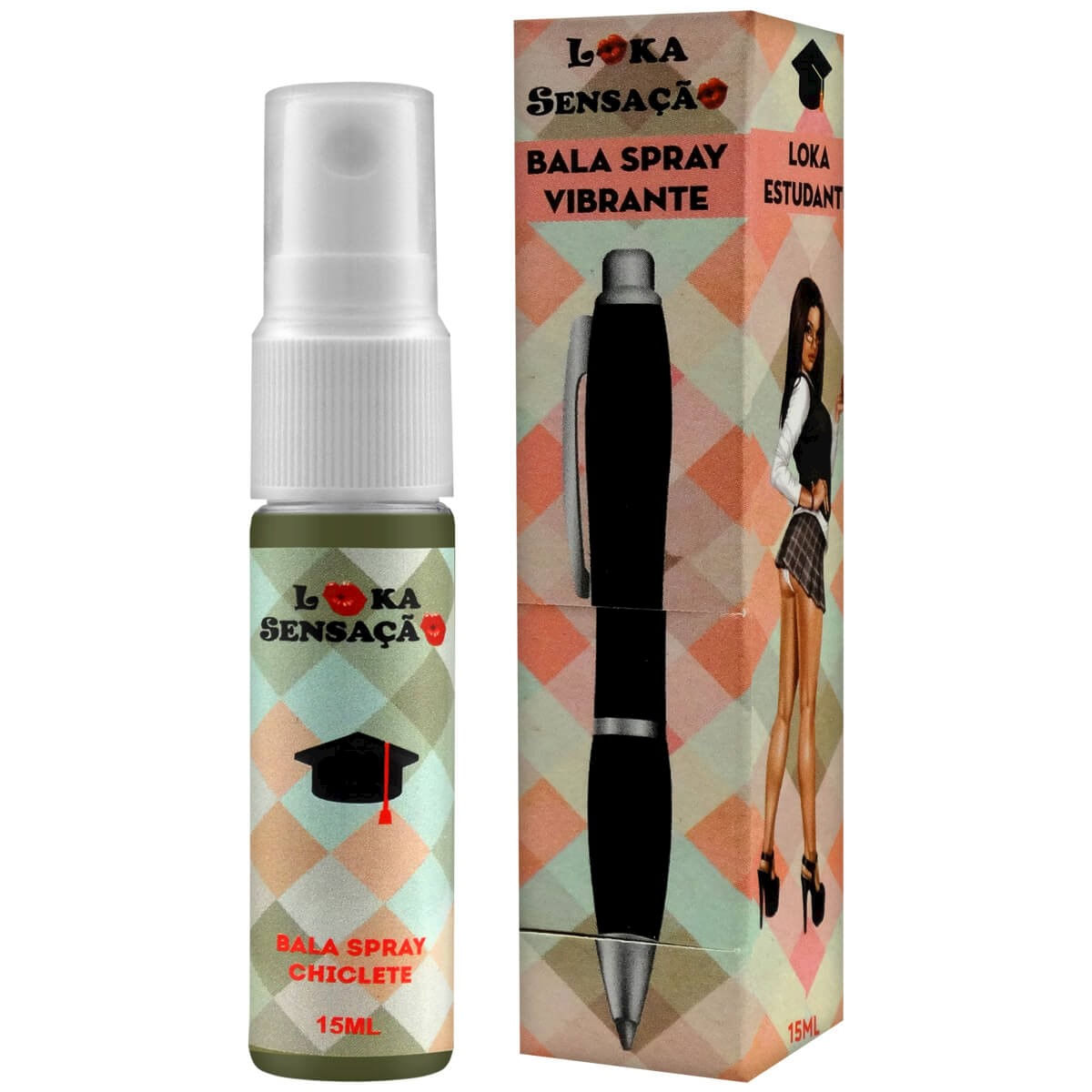 Loka Estudante Bala Spray Vibrante Chiclete 15ml Loka Sensação Loka Estudante Bala Spray Vibrante Chiclete 15ml Loka Sensação