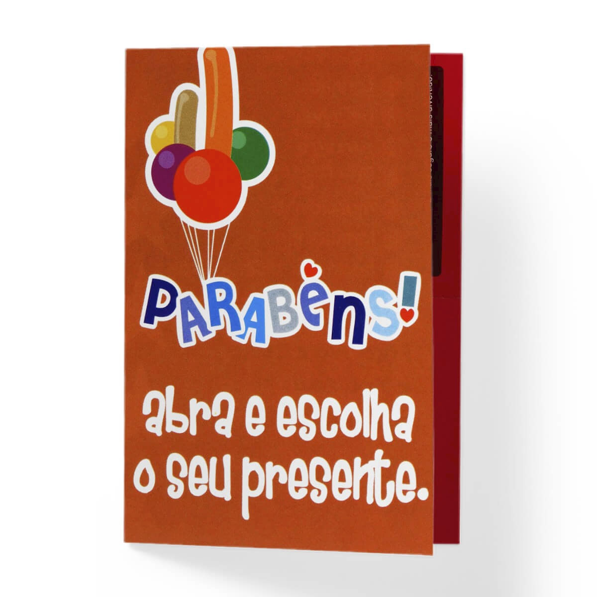 Cartão de Presente Parabéns Abra e Escola o Seu Presente Menu dos Prazeres
