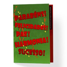 Cartão de Presente Parabéns Felicidades Menu dos Prazeres