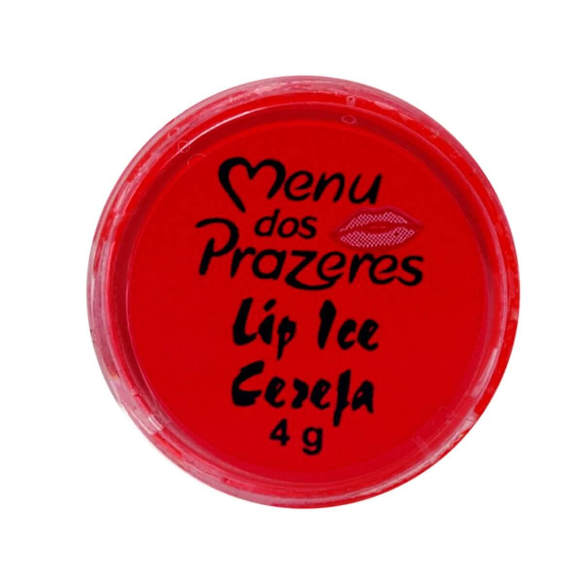 Lip Ice Cereja Brilho Labial Beijável para Sexo Oral 4g Menu dos Prazeres