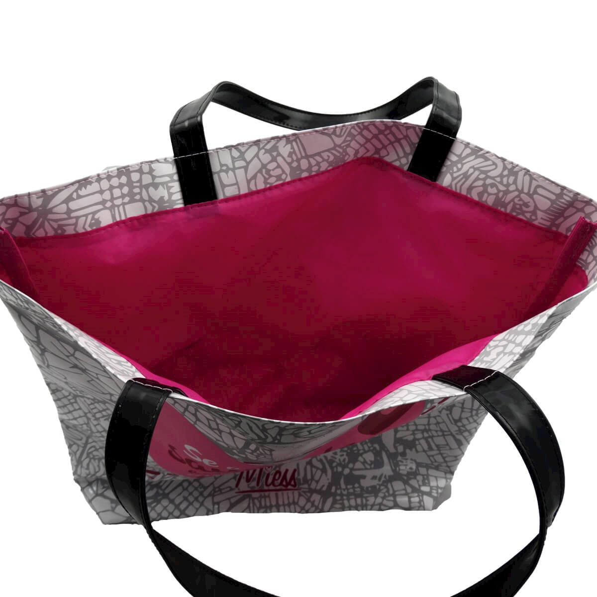 Bolsa Emborrachada Estampada em Verniz Se a Saudade Bater Já Sei Onde te Encontrar Miess