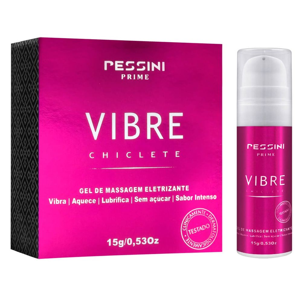 Vibre gel de massagem eletrizante sabor chiclete pessini para o carnaval