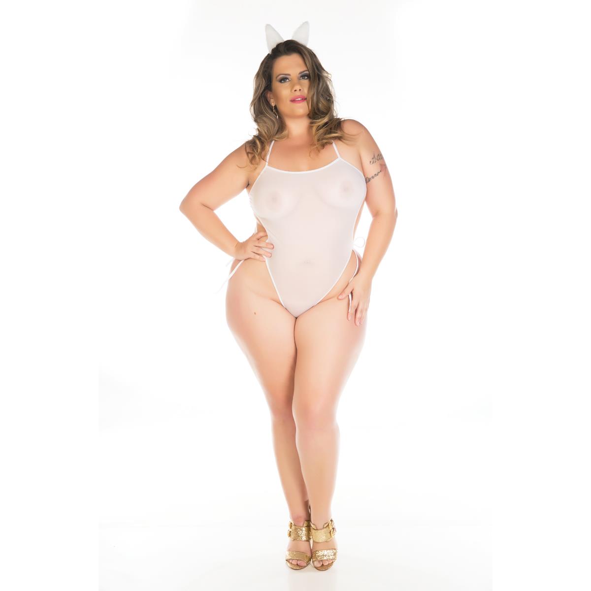 Fantasia Body Coelha II Plus Size Pimenta Sexy Fantasia Body Coelha II Plus Size Pimenta Sexy