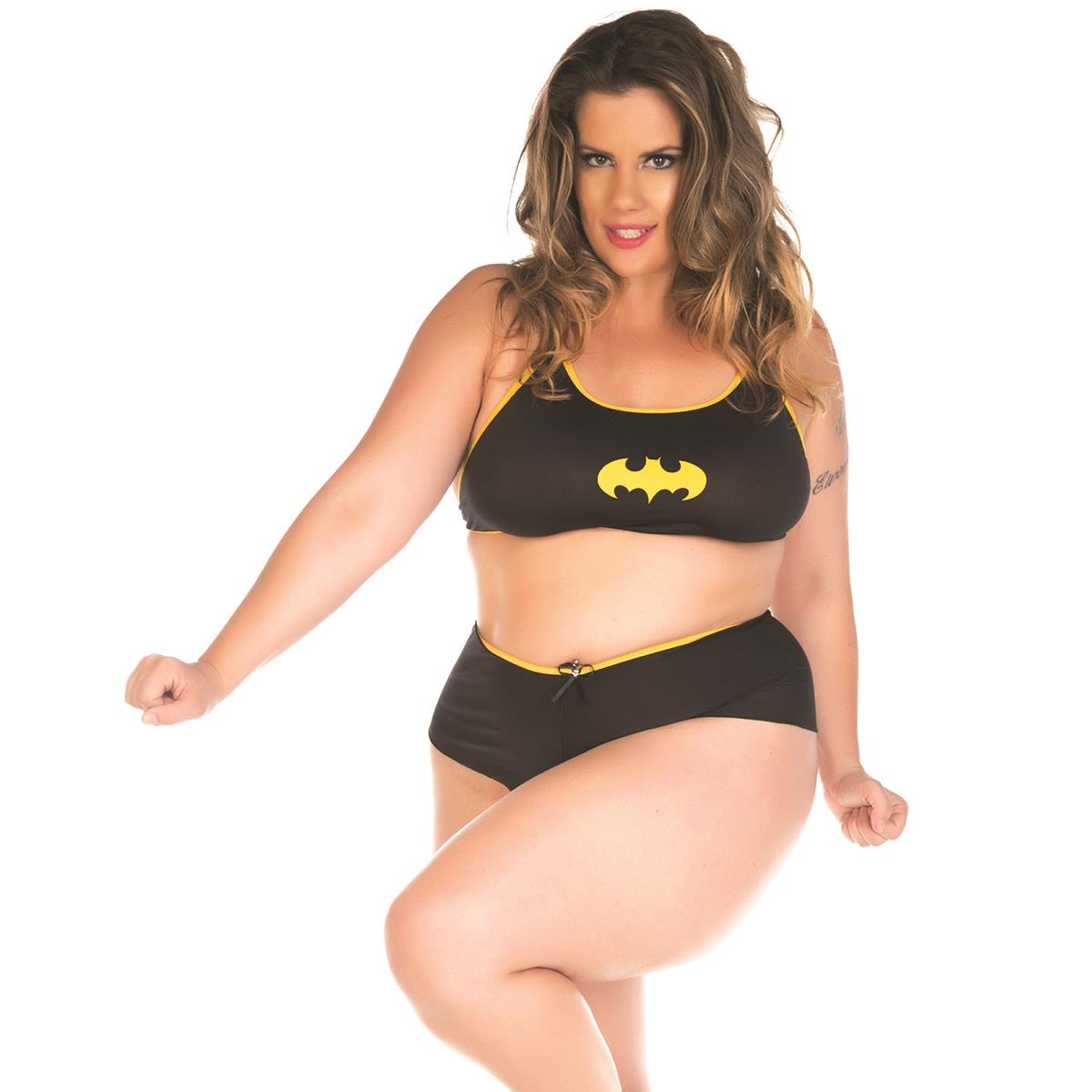 Fantasia Conjunto Bat Girl Plus Size Pimenta Sexy