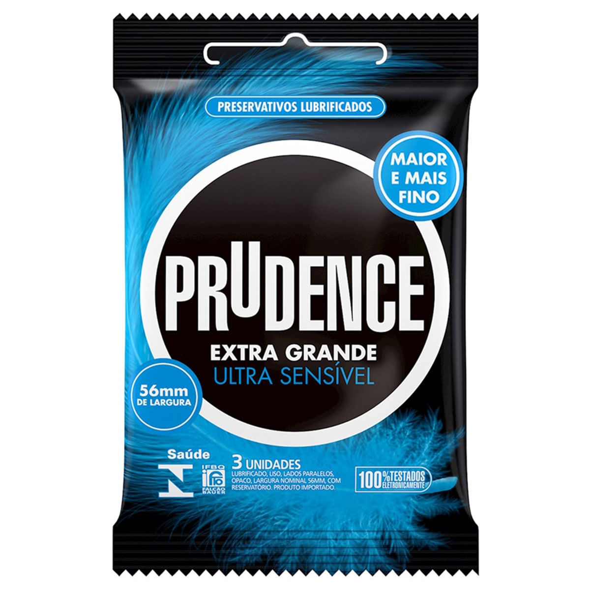 Preservativos 3 Unidades Extra Grande Ultra Sensível Maior e Mais Fino 56mm de Largura Prudence Preservativos 3 Unidades Extra Grande Ultra Sensível Maior e Mais Fino 56mm de Largura Prudence
