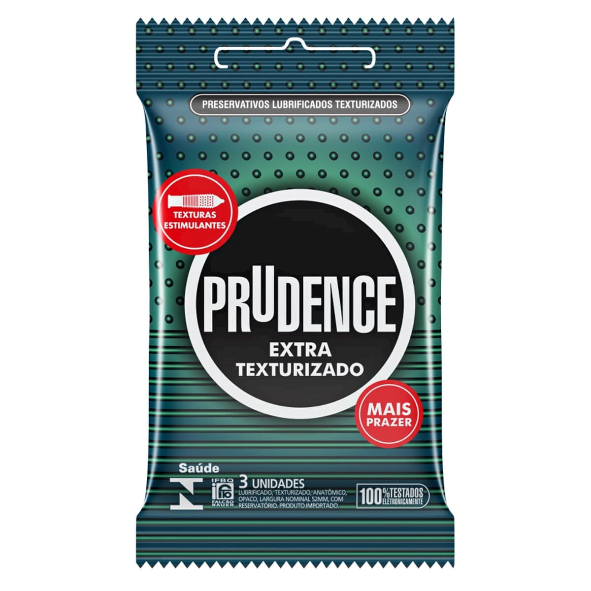 Preservativos Extra Texturizado com 3 unidades Prudence