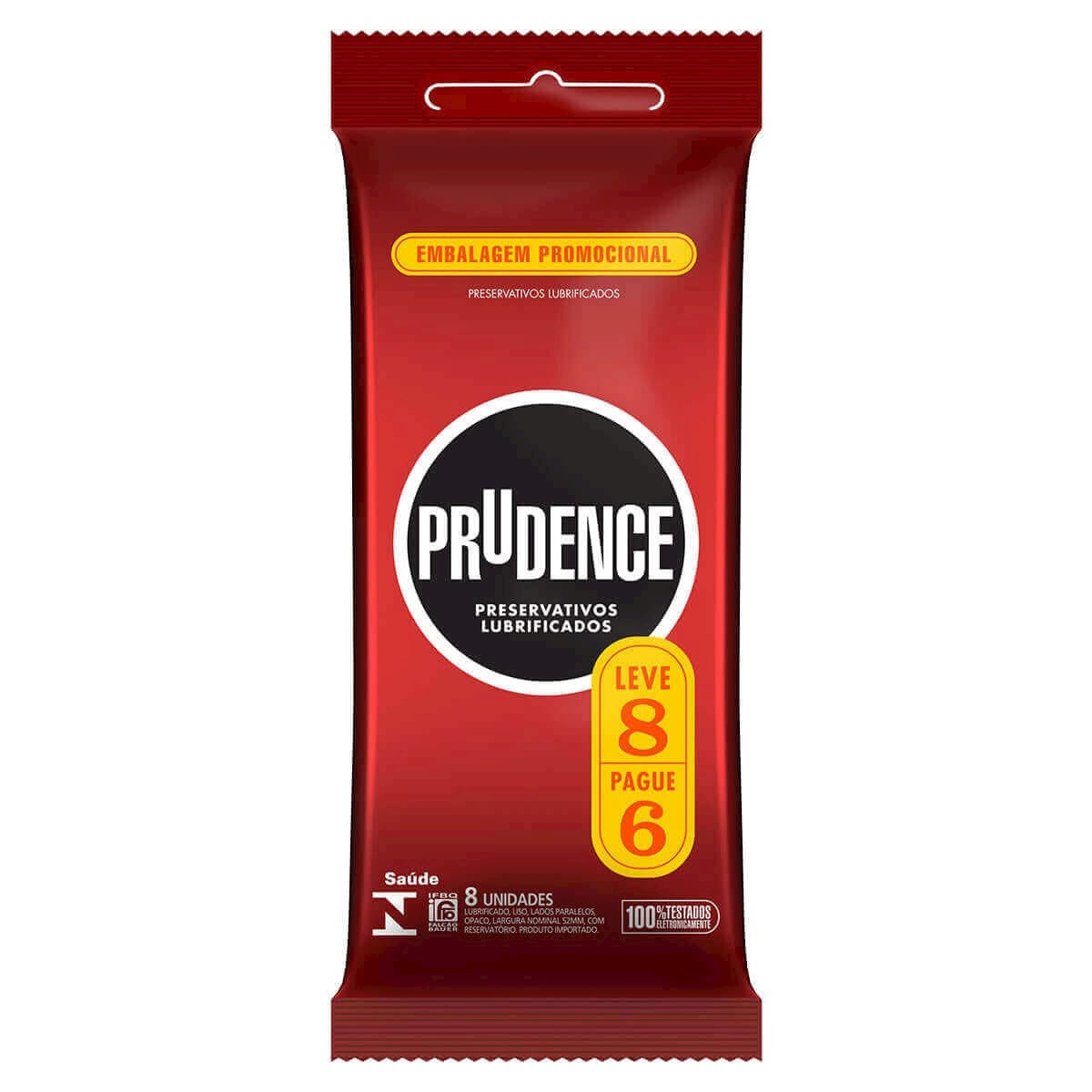 Preservativos Lubrificados Leve 8 Pague 6 unidades Prudence