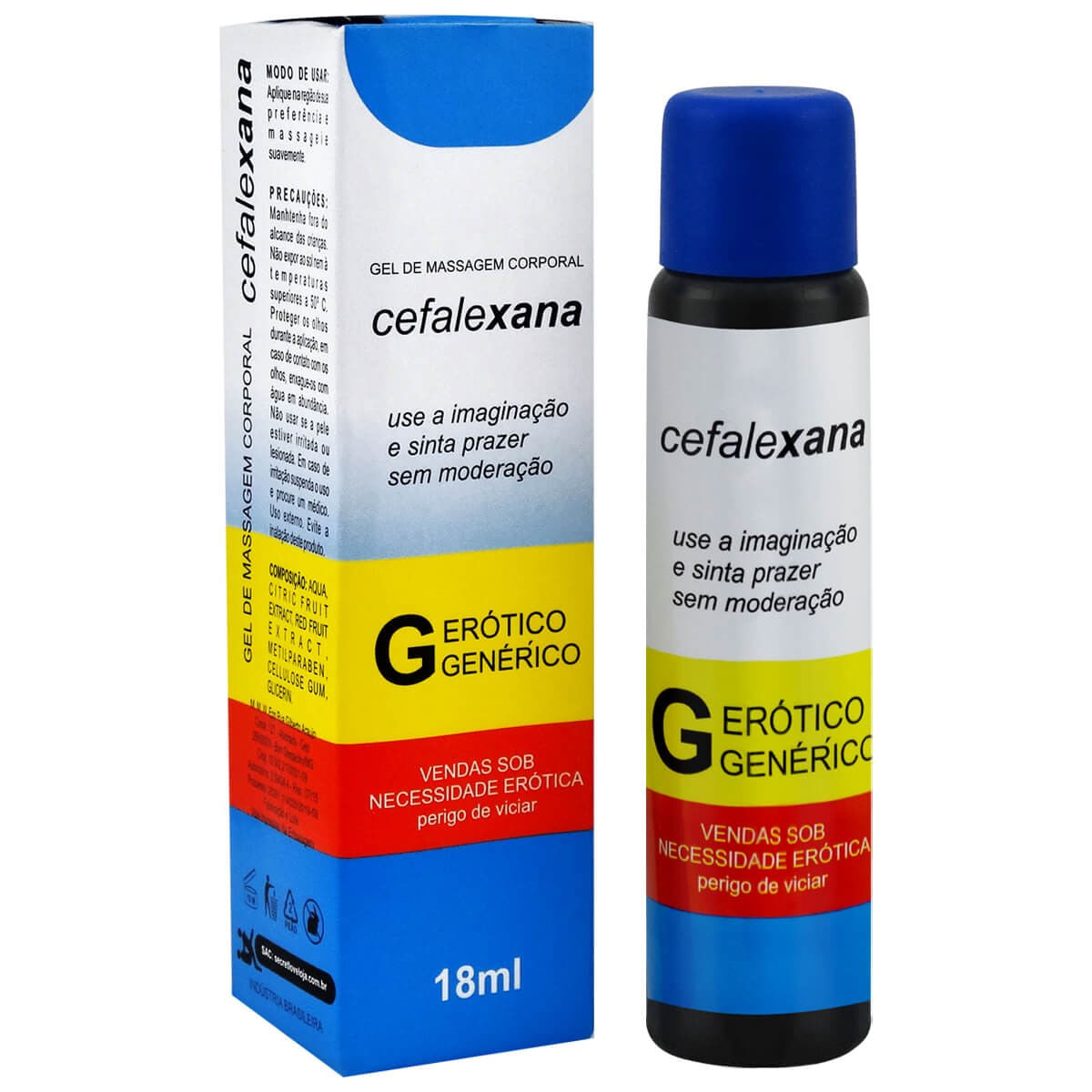 Cefalexana Gel Beijável Morango 18ml Linha Farmacinha do Riso Secret Love